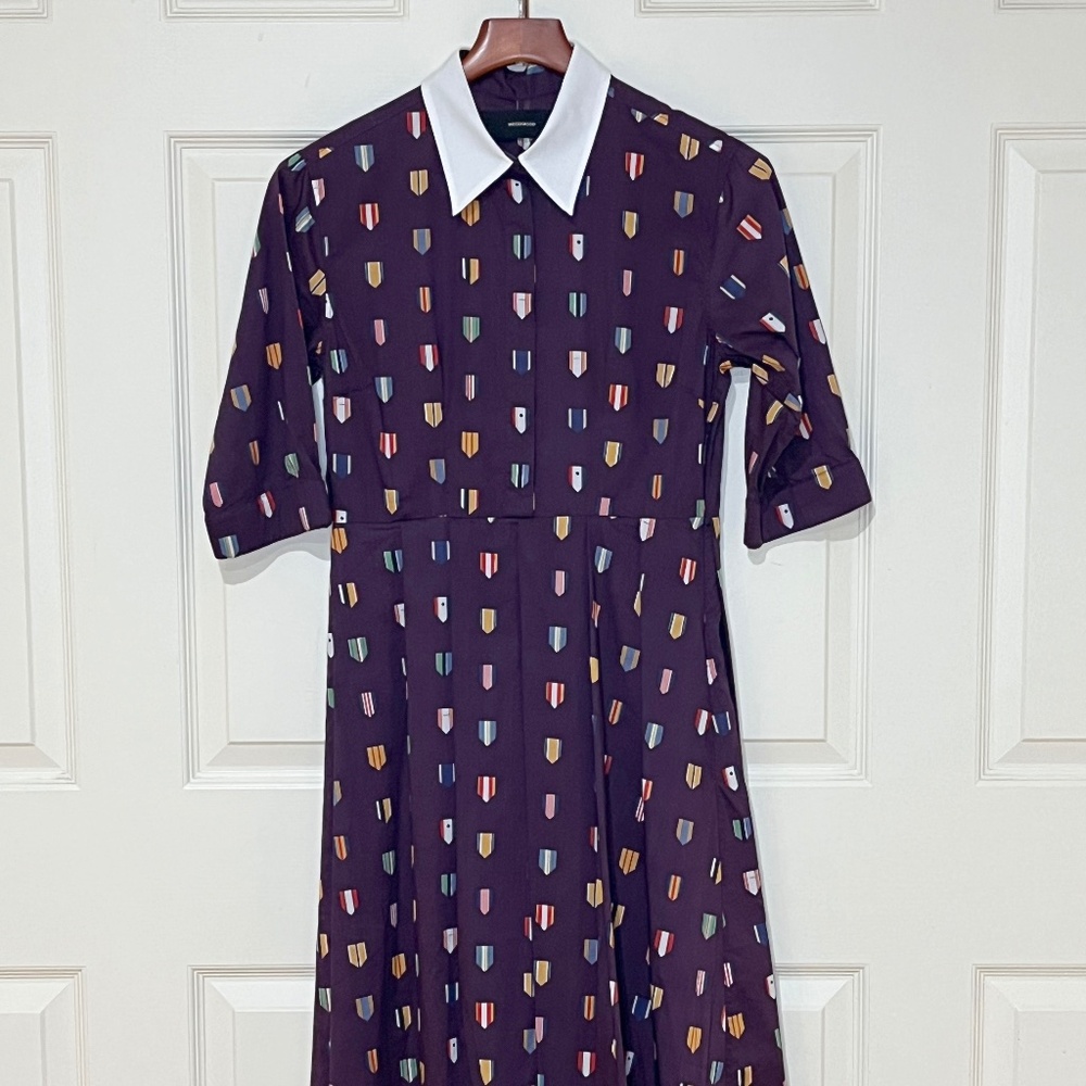 Wood Wood Shirt Dress Purple w/Flags Small